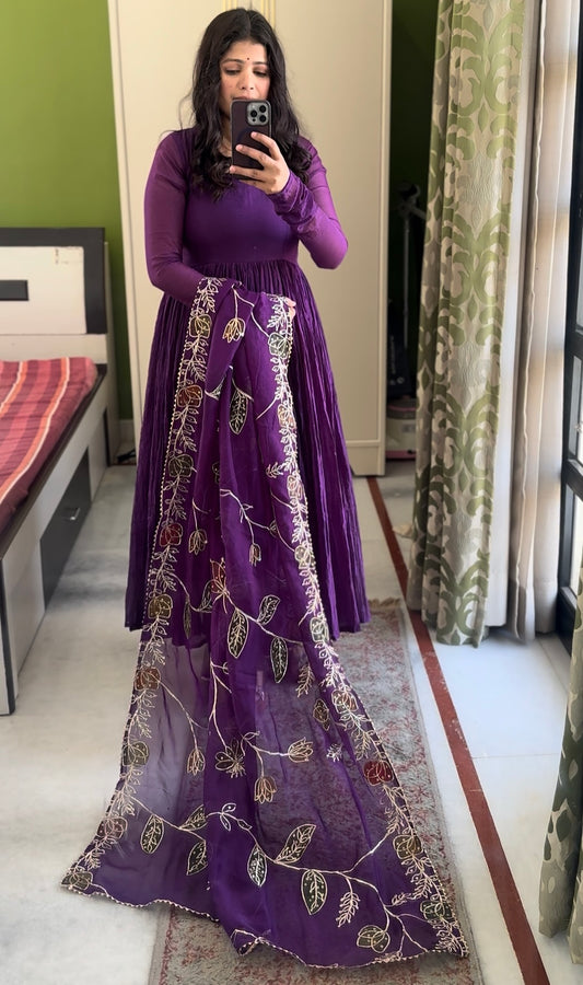 Purple Bliss Anarkali