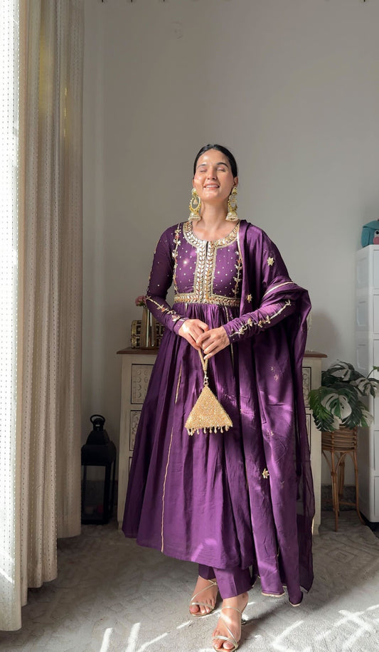 Purple Gotta Glow Anarkali