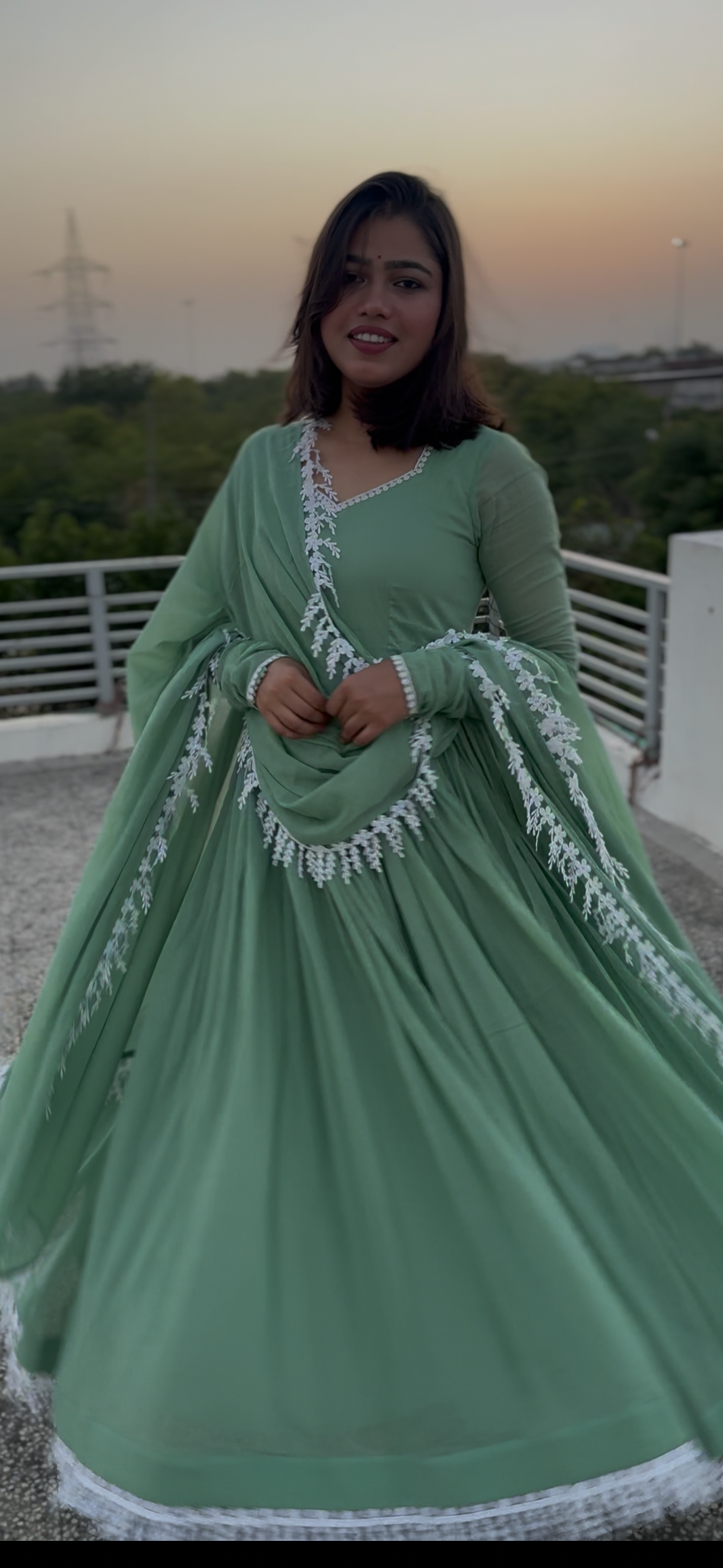 Mint Sage Green Anarkali