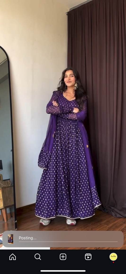 Purple Buti Anarkali