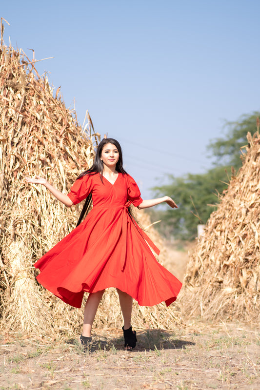 Red Flared Dress