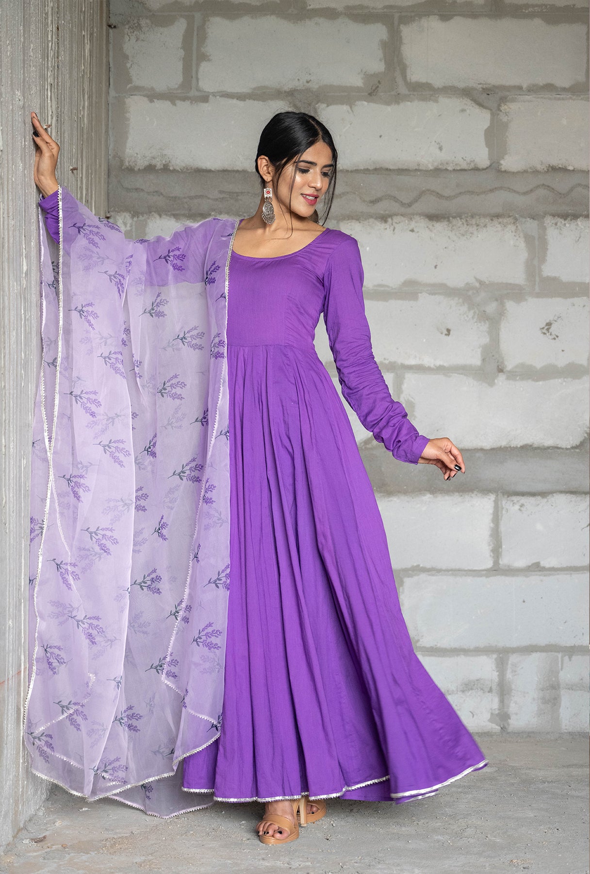 anarkali dress purple colour Meher Purple Anarkali XL