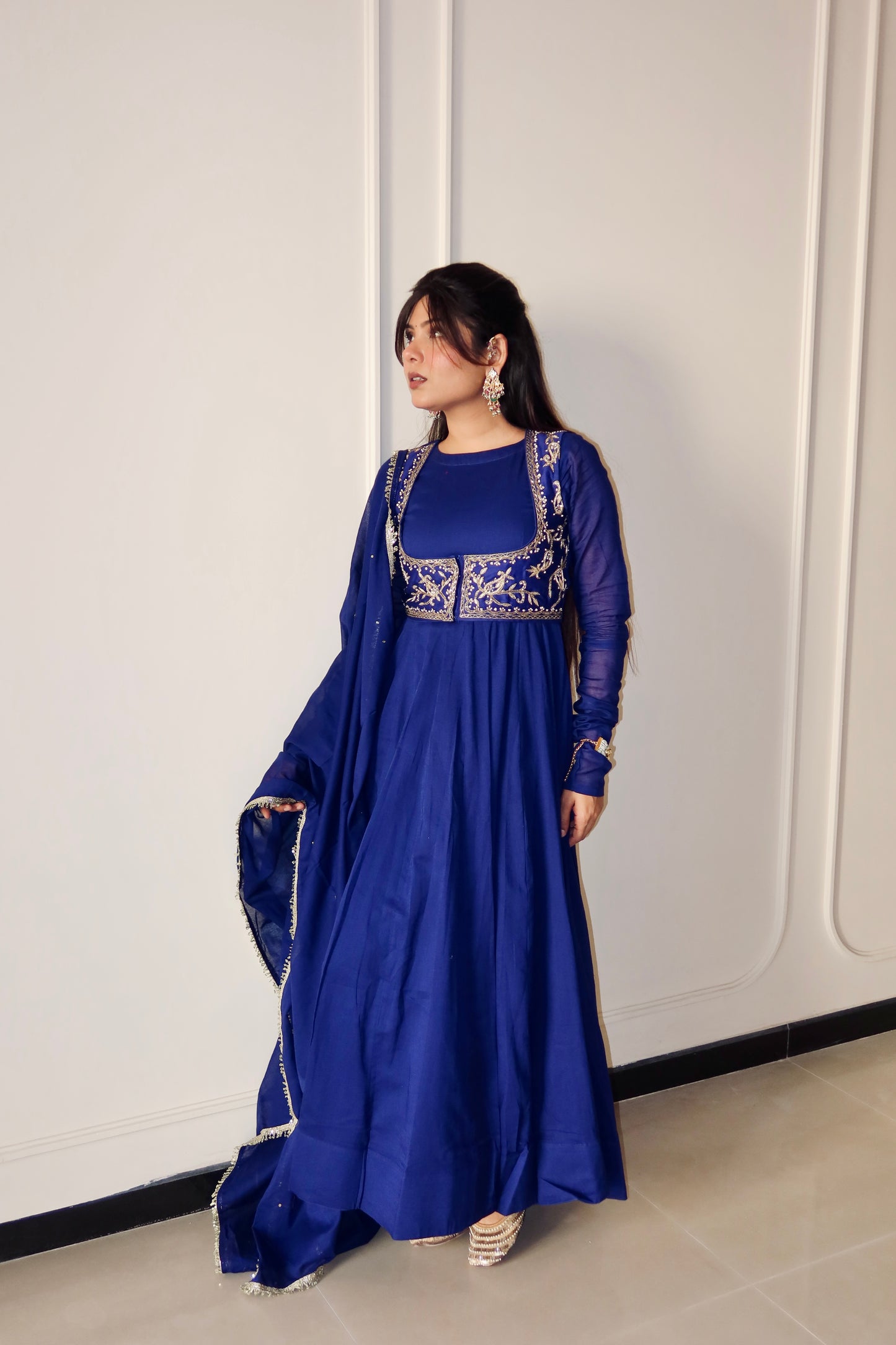 Blue Queen Anarkali