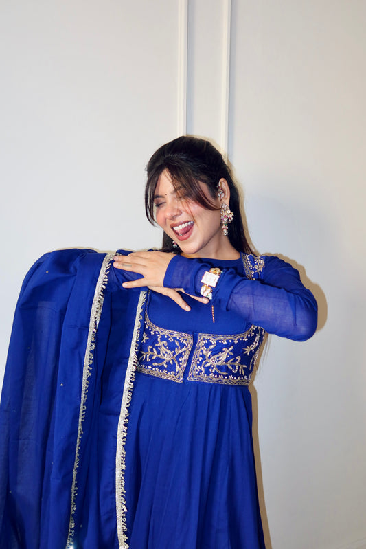 Blue Queen Anarkali