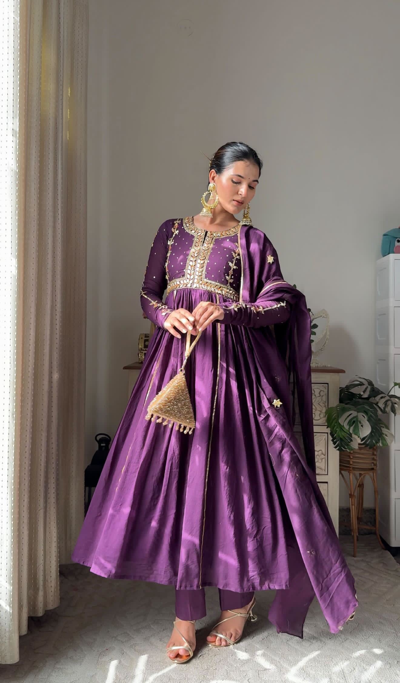 Purple Gotta Glow Anarkali