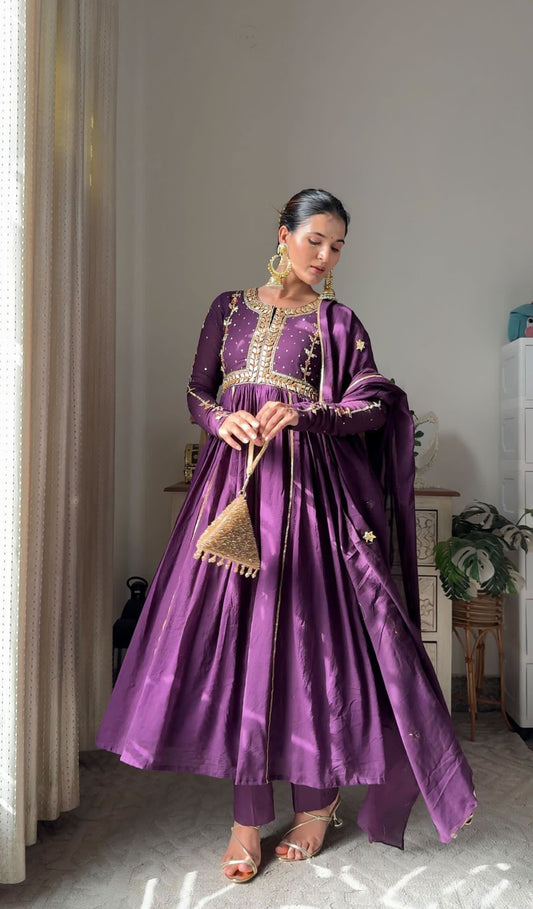 Purple Gotta Glow Anarkali