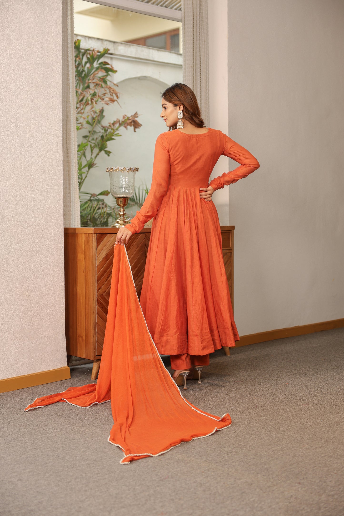 Carrot Orange Anarkali