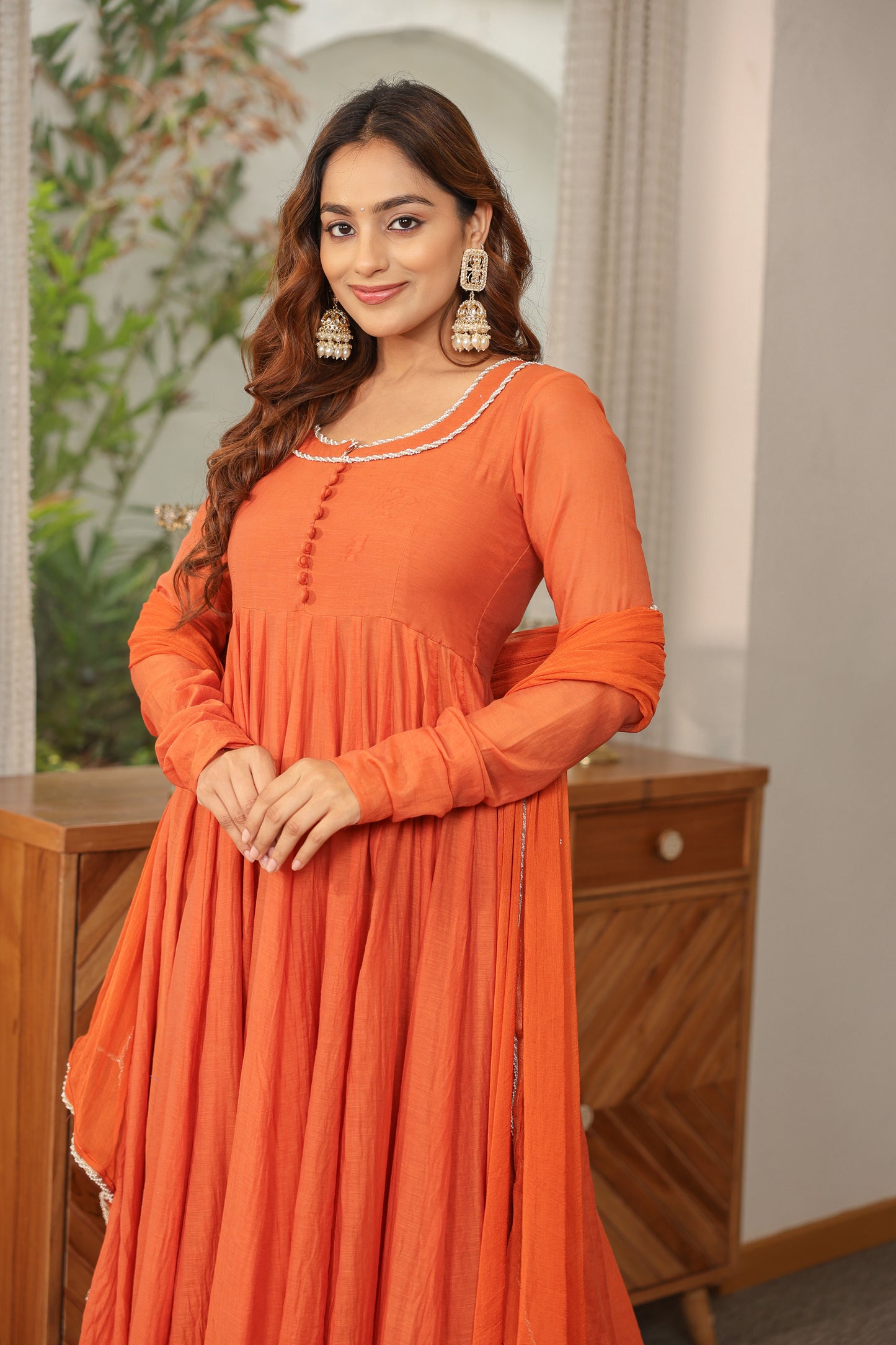 Carrot Orange Anarkali