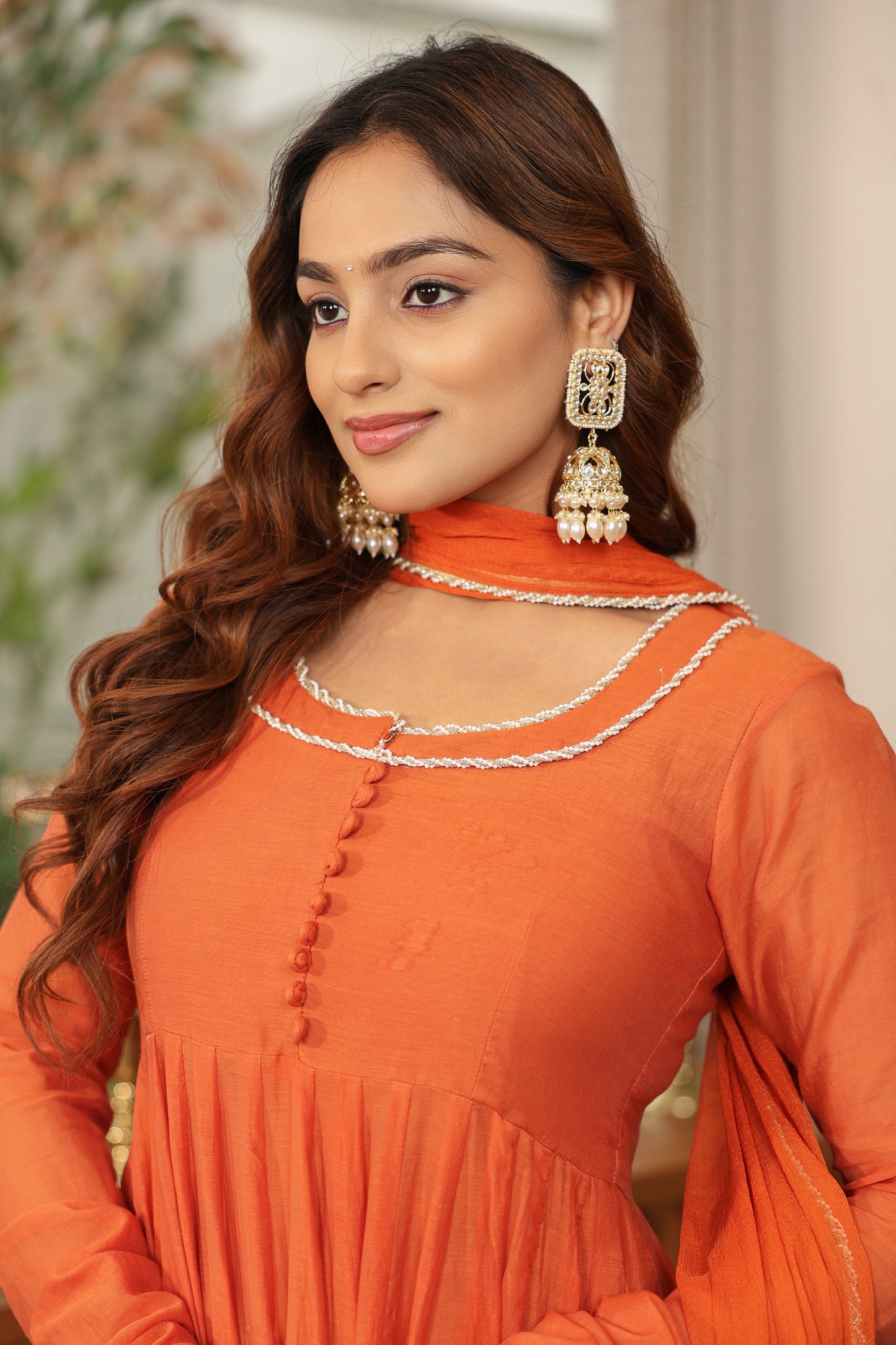 Carrot Orange Anarkali