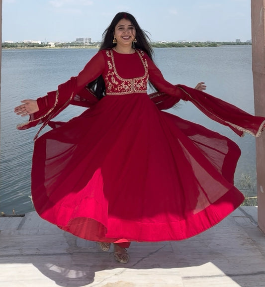 Queen Red Anarkali