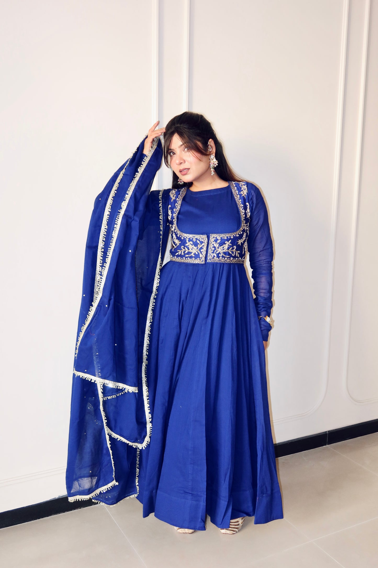 Blue Queen Anarkali