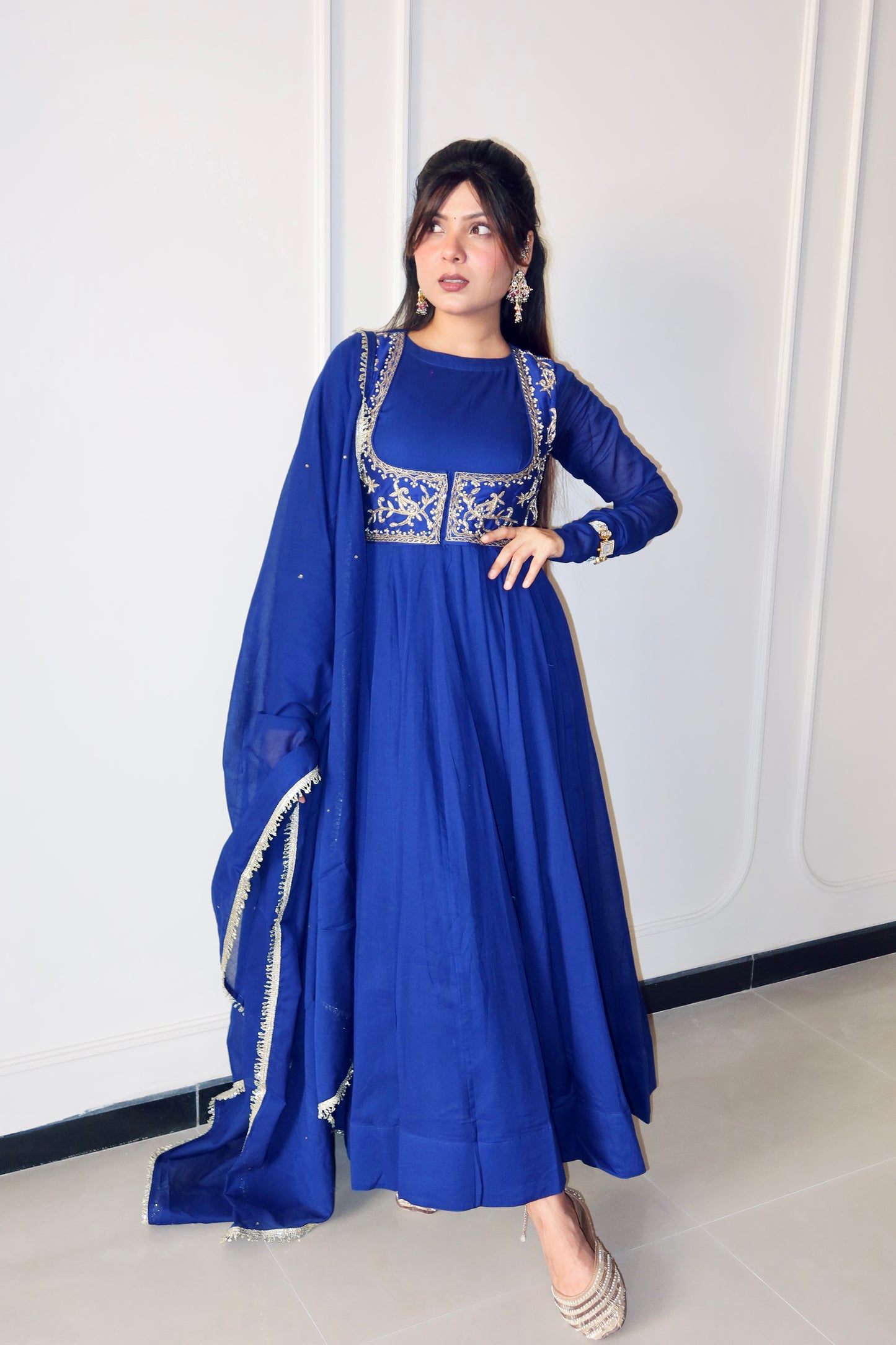 Blue Queen Anarkali