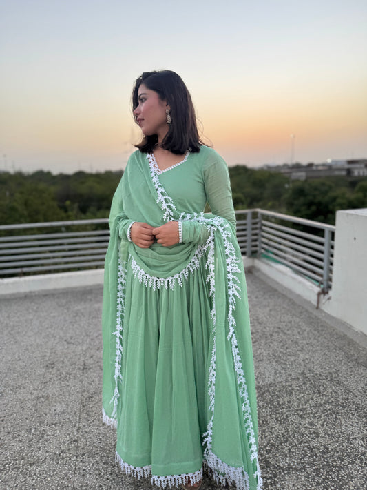 Mint Sage Green Anarkali