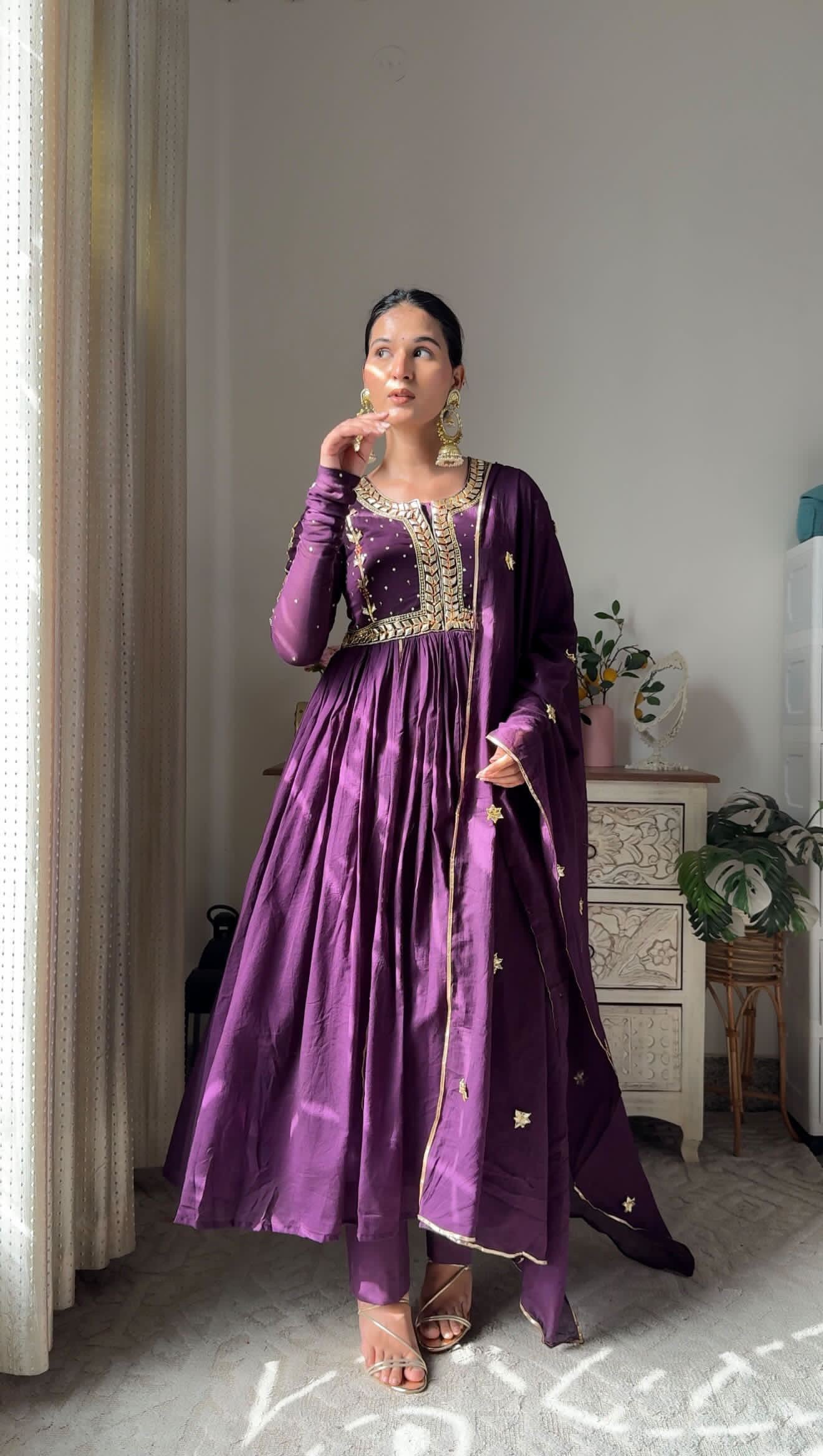 Purple Gotta Glow Anarkali