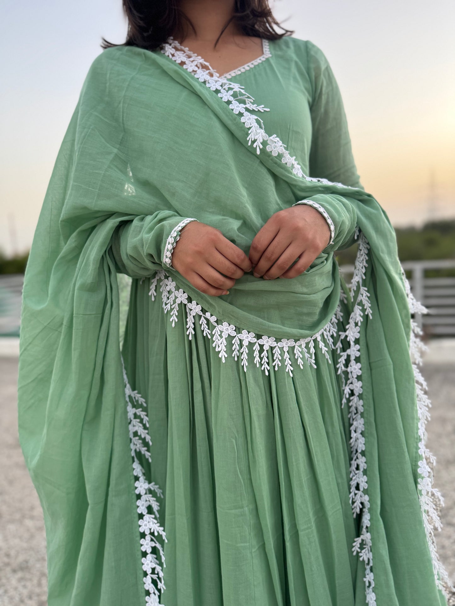 Mint Sage Green Anarkali