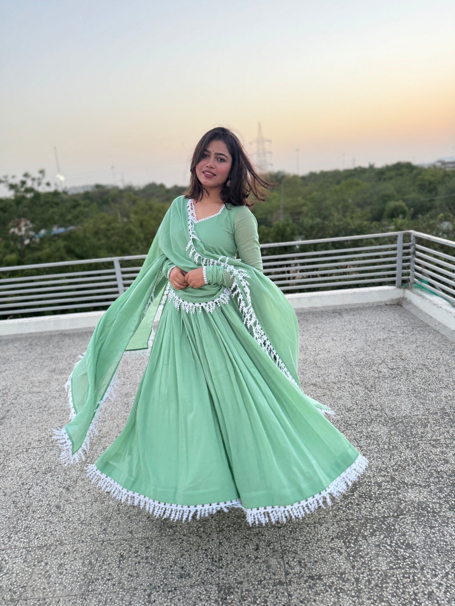 Mint Sage Green Anarkali
