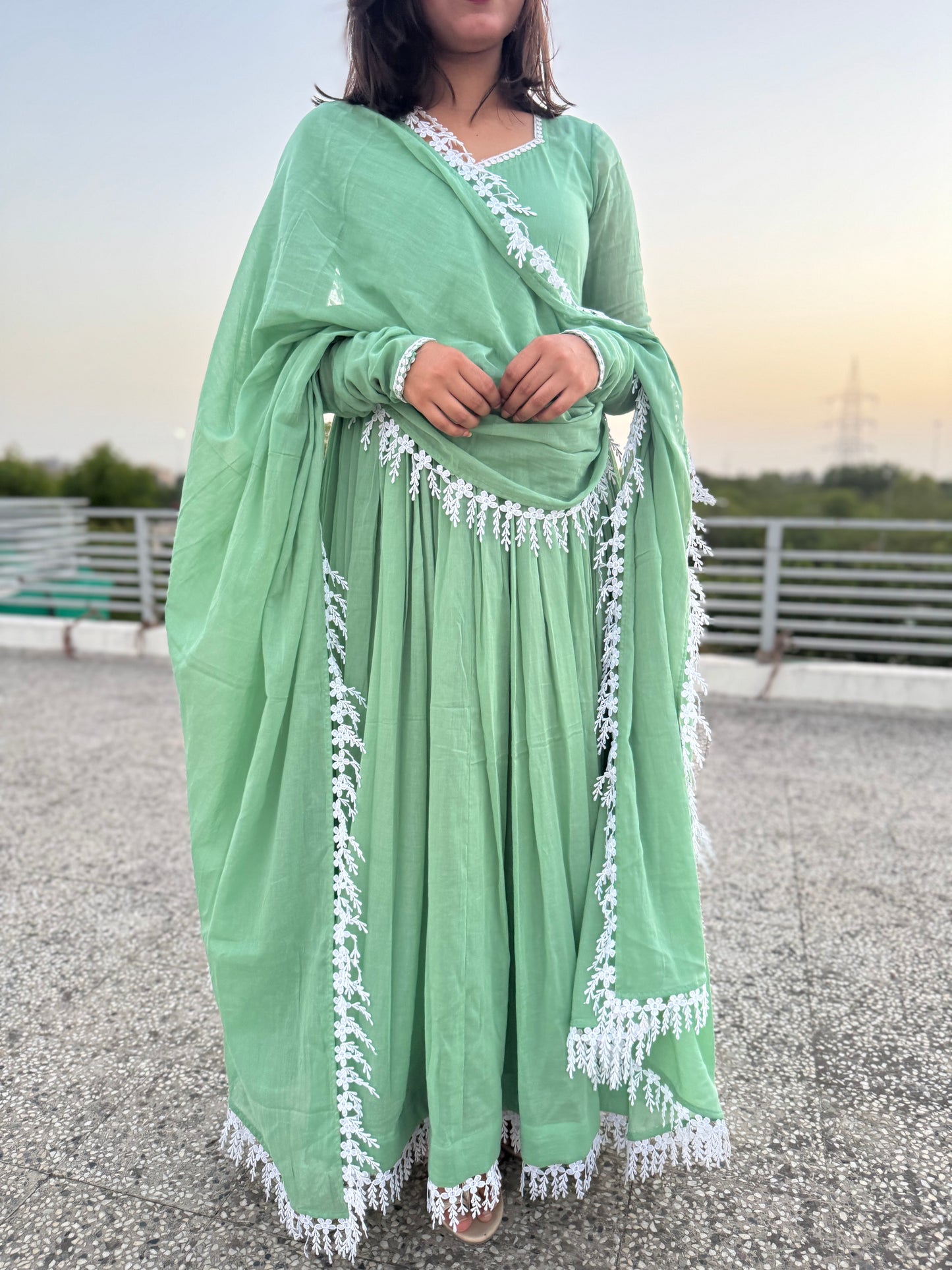 Mint Sage Green Anarkali