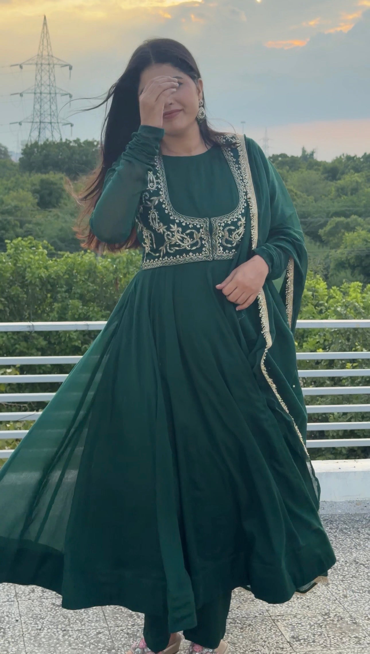 Green Queen Anarkali