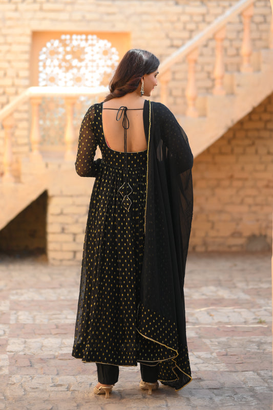 Black Butti Anarkali