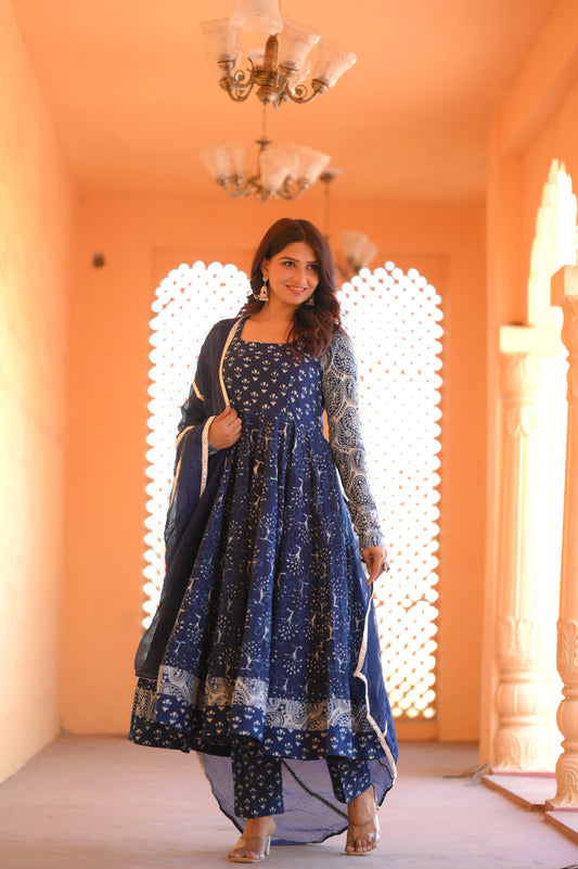 Indigo anarkali