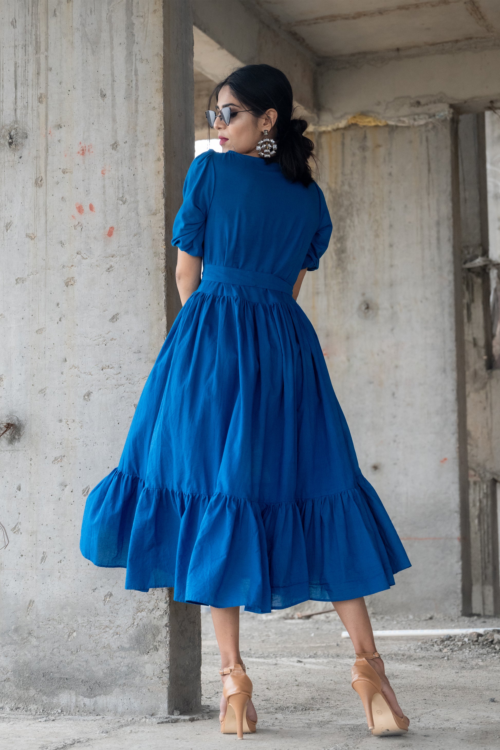 Electric Blue Cotton Dress Electric Blue Cotton Dress