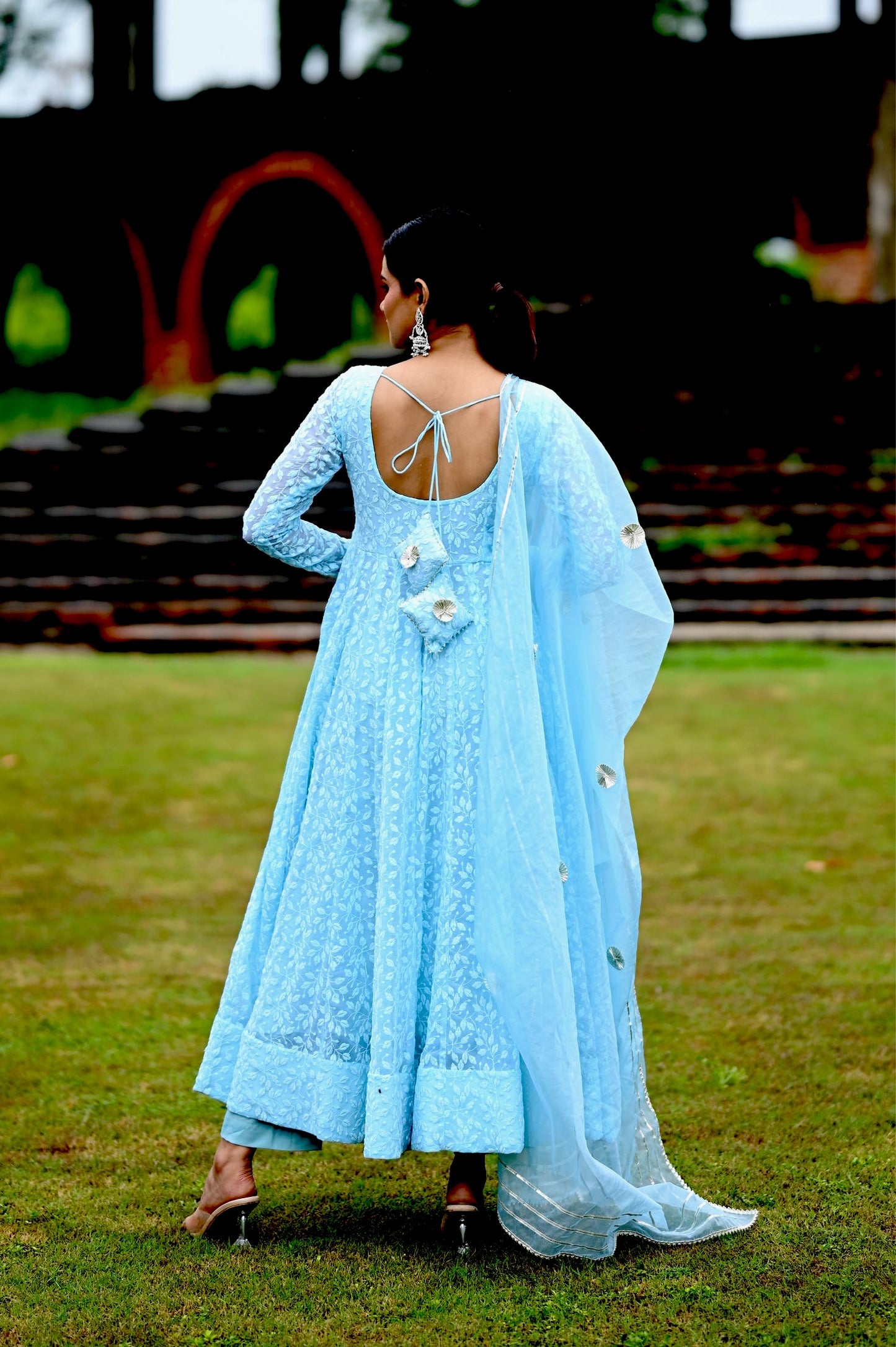 Powder Blue Anarkali